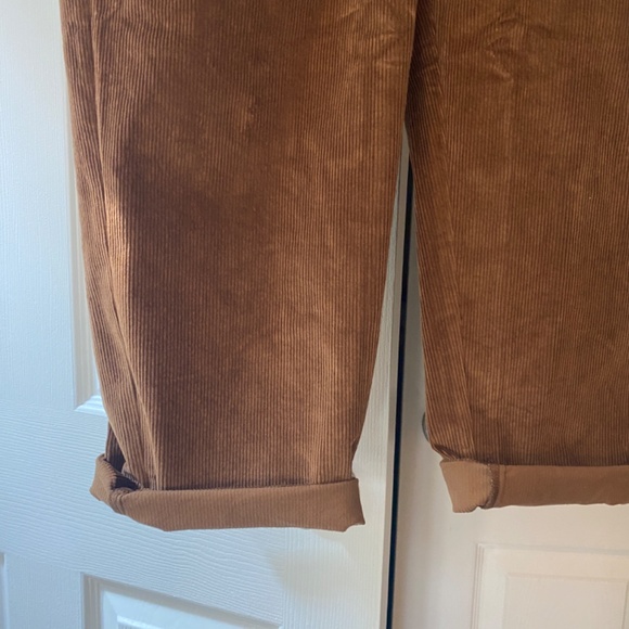 Corduroy Elastic Waist Loose Fit Brown Pants Small - Picture 5 of 11